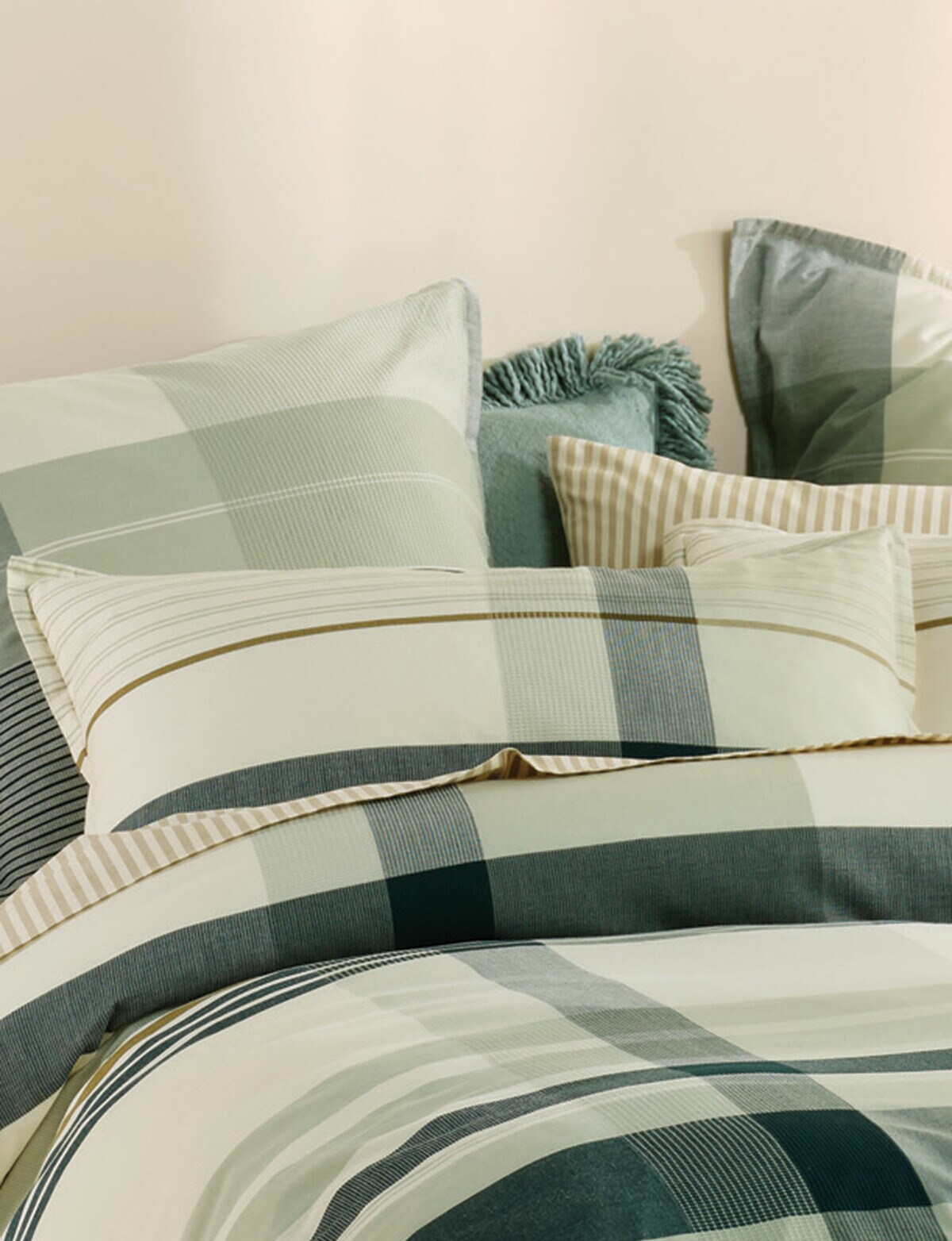 Linen House Levon Duvet Cover Set, Jade Duvet Covers & Coordinates