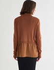 Oliver Black Long Sleeve Funnel Neck Jumper, Caramel product photo View 02 S