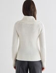 Whistle Long-Sleeve Cowl Neck Jumper, Winter White product photo View 02 S