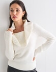 Whistle Long-Sleeve Cowl Neck Jumper, Winter White product photo View 04 S