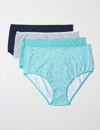 Lyric Animal Full Briefs, Aqua, 4-Pack, 8-26 product photo