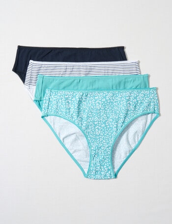 Lyric Animal Hi-Cut Briefs, Aqua, 4-Pack, 8-26 product photo