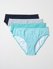 Lyric Animal Hi-Cut Briefs, Aqua, 4-Pack, 8-26 product photo