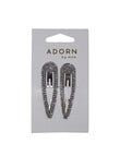 Adorn by Mae One Touch Hair Clips, 2-Pack, Silver Diamante product photo