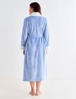Ruby & Bloom Fleece Robe Faux Fur Collar, Blue, 10-26 product photo View 02 S