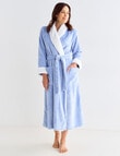 Ruby & Bloom Fleece Robe Faux Fur Collar, Blue, 10-26 product photo View 03 S
