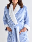 Ruby & Bloom Fleece Robe Faux Fur Collar, Blue, 10-26 product photo View 04 S