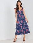 Harlow V-Neck Flutter Sleeve Dress, Romance Floral product photo