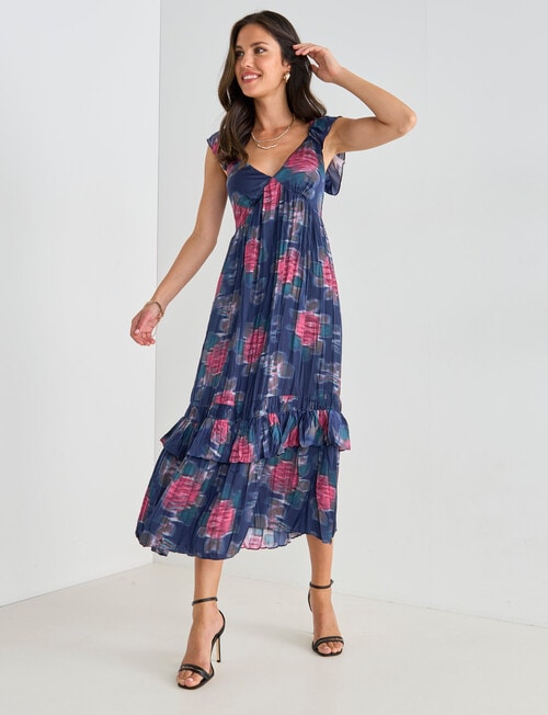 Harlow V-Neck Flutter Sleeve Dress, Romance Floral product photo View 03 L