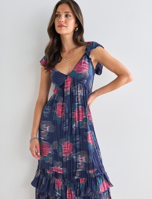 Harlow V-Neck Flutter Sleeve Dress, Romance Floral product photo View 05 L