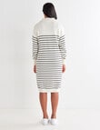 Zest Stripe Knit Collar Sweater Dress, Ecru product photo View 02 S