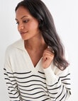 Zest Stripe Knit Collar Sweater Dress, Ecru product photo View 04 S