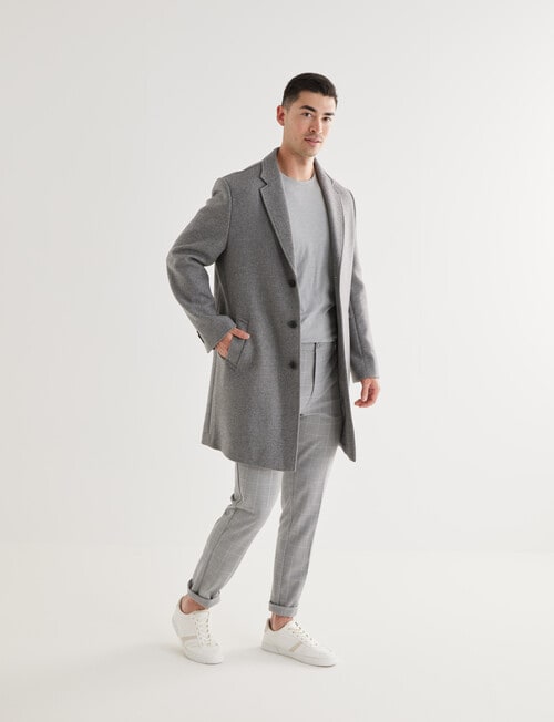 Laidlaw+Leeds Casual Textured Car Coat, Grey product photo View 03 L