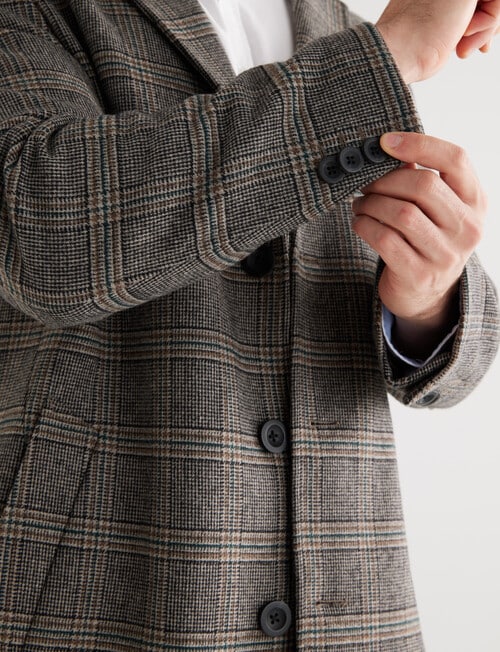 Laidlaw+Leeds Casual Check Car Coat, Tan product photo View 04 L