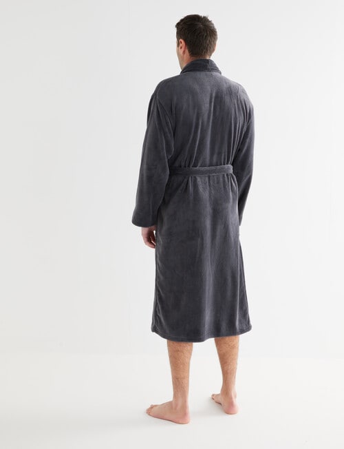 Chisel Fleece Robe, Charcoal product photo View 02 L