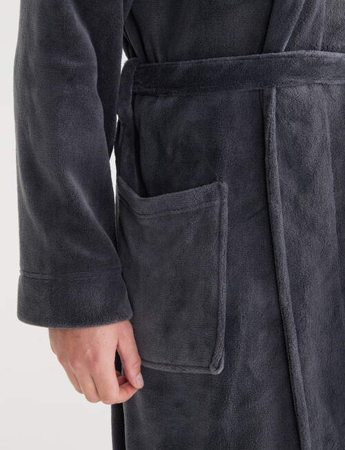 Chisel Fleece Robe, Charcoal product photo View 03 L