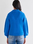 Zest Cable Knit Jumper, Olympic Blue product photo View 02 S