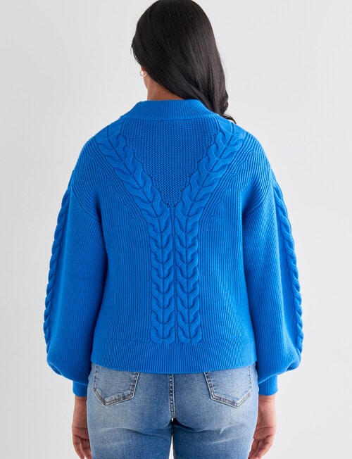 Zest Cable Knit Jumper, Olympic Blue product photo View 02 L