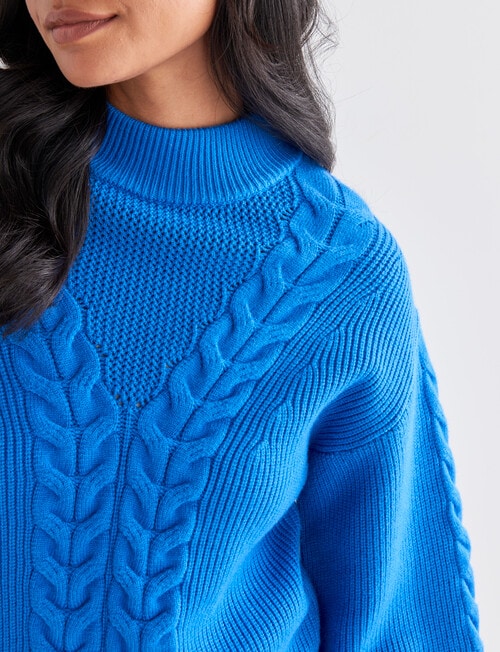 Zest Cable Knit Jumper, Olympic Blue product photo View 04 L