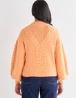 Zest Cable Knit Jumper, Apricot Crush product photo View 02 S