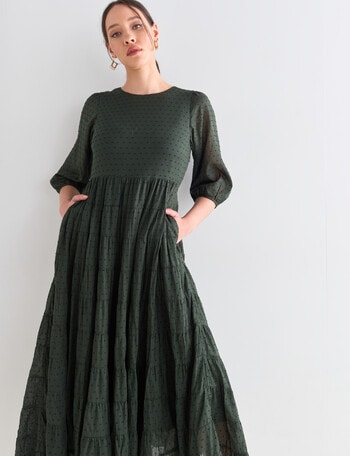 State of play Maddy 3/4 Sleeve Dress, Forest product photo