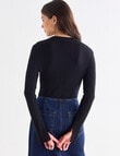 Mineral Amy Cotton Cashmere Rib Top, Black product photo View 02 S