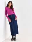 Mineral Amy Cotton Cashmere Rib Top, Magenta product photo View 03 S