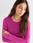 Mineral Amy Cotton Cashmere Rib Top, Magenta product photo View 04 S