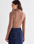 Mineral Ernie Polo Rib Knitwear Top, Camel product photo View 02 S
