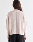 Mineral Contrast Stitch Sweater, Oatmeal & Black product photo View 02 S