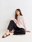 Mineral Contrast Stitch Sweater, Oatmeal & Black product photo View 03 S