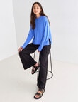 Mineral Contrast Stitch Sweater, Blue & Black product photo View 03 S