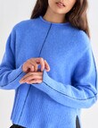 Mineral Contrast Stitch Sweater, Blue & Black product photo View 04 S