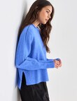 Mineral Contrast Stitch Sweater, Blue & Black product photo View 05 S