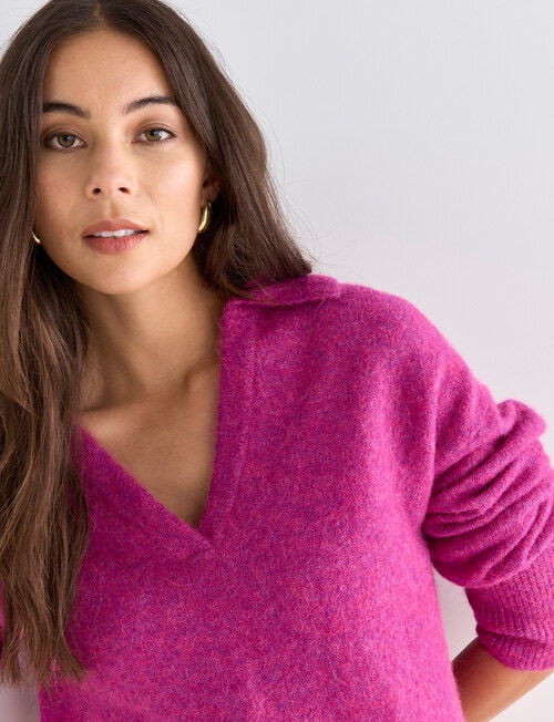 Mineral Olly Alpaca Blend Sweater, Magenta product photo View 04 L