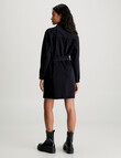 Calvin Klein Belted Utility Denim Shirt Dress, Black product photo View 02 S