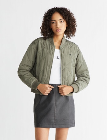 Calvin Klein Quilted Bomber Jacket, Olive product photo