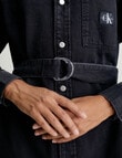 Calvin Klein Belted Utility Denim Shirt Dress, Black product photo View 04 S