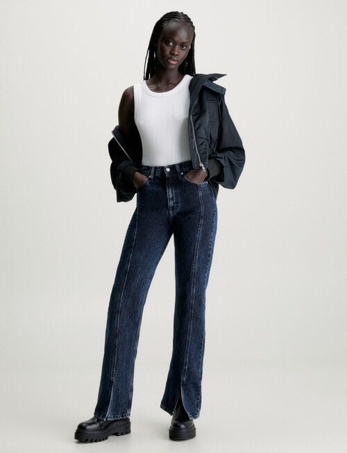 Calvin Klein Authentic Bootcut Front Split Jean, Dark Denim product photo View 04 L