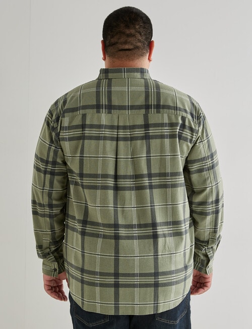 Tarnish King Size Printed Check Shirt, Green product photo View 02 L