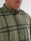 Tarnish King Size Printed Check Shirt, Green product photo View 04 S