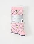Lyric Cotton Rich Garden Crew Socks, 5- Pack, Pink, 4-11 product photo View 02 S