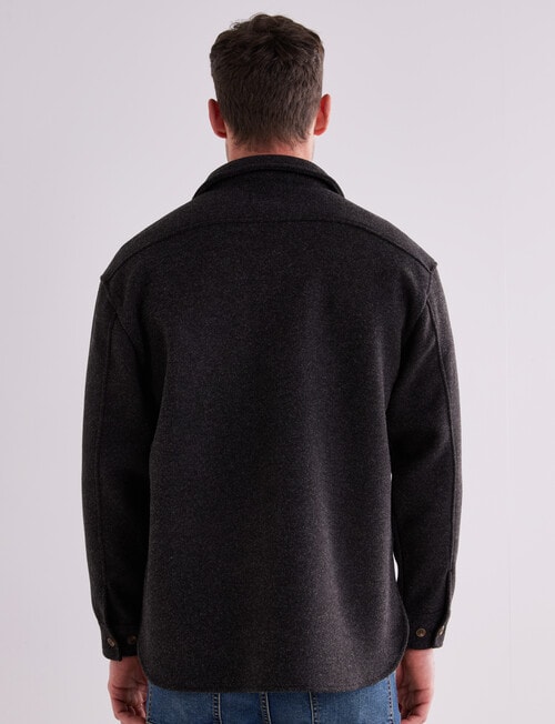 Gasoline Long Sleeve Overshirt, Charcoal product photo View 02 L