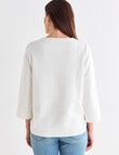 Ella J Textured Knit Top, Ivory product photo View 02 S
