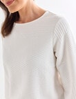 Ella J Textured Knit Top, Ivory product photo View 04 S
