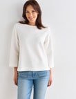 Ella J Textured Knit Top, Ivory product photo View 05 S