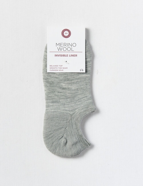 DS Socks Merino Cush Sole Liner Socks, Grey Marle, 5-11 product photo View 02 L