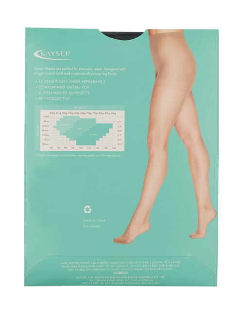 Kayser Nylon Sheers, 15D, Smoke product photo View 02 L