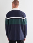 Tarnish Long Sleeve Rugby Tees, Navy product photo View 02 S