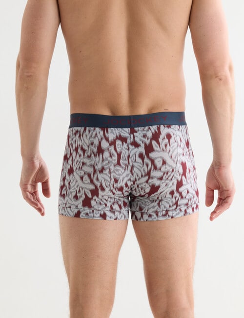 Jockey No Ride Up Cotton Soft Focus Trunk, Burgundy & Grey product photo View 02 L